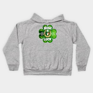 Holiday St. Patrick's Day "Irish you Luck" green clover leaf Kids Hoodie